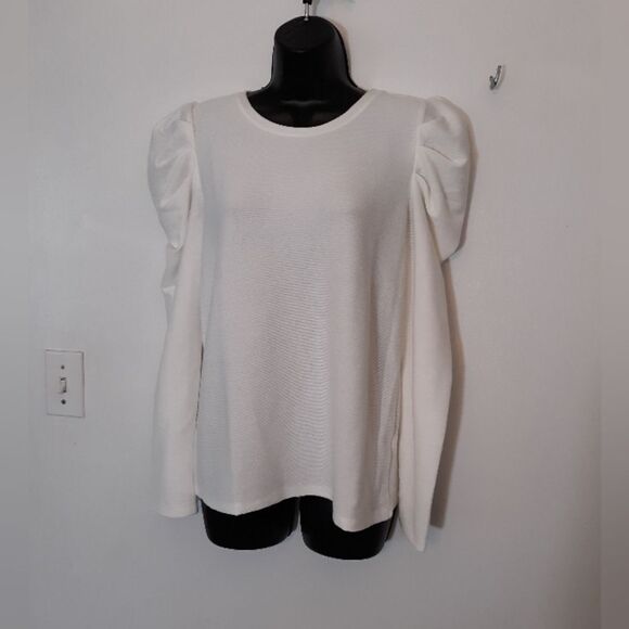 Nine West Sweaters - Nine West white puffy sleeve sweater
